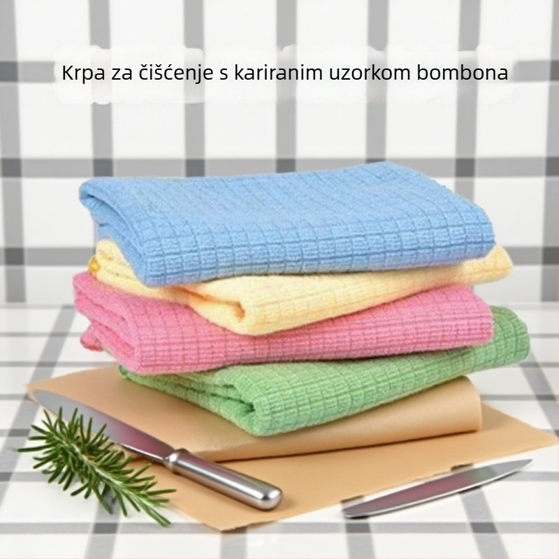 Šarena debela krpa od mikrovlakana, upija, bez dlačica, za kuhinju, pranje posuđa, brisanje stola i stakla