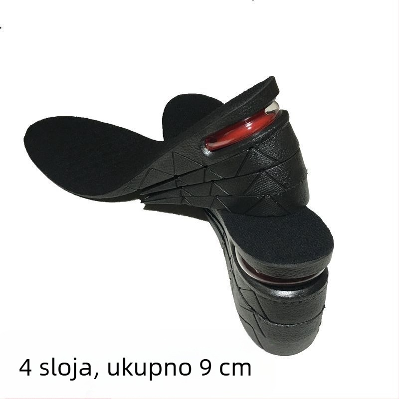 PVC ulošak za povećanje visine s zračnom jastučićem, 1–4 sloja, 3 cm/5 cm/7 cm/9 cm, unisex, EU veličine 34–44, za casual obuću