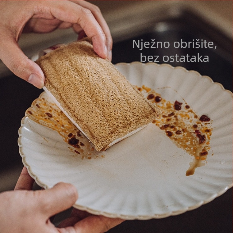 Dvostrano spužva za suđe od loofa vlakana drvenog celuloze