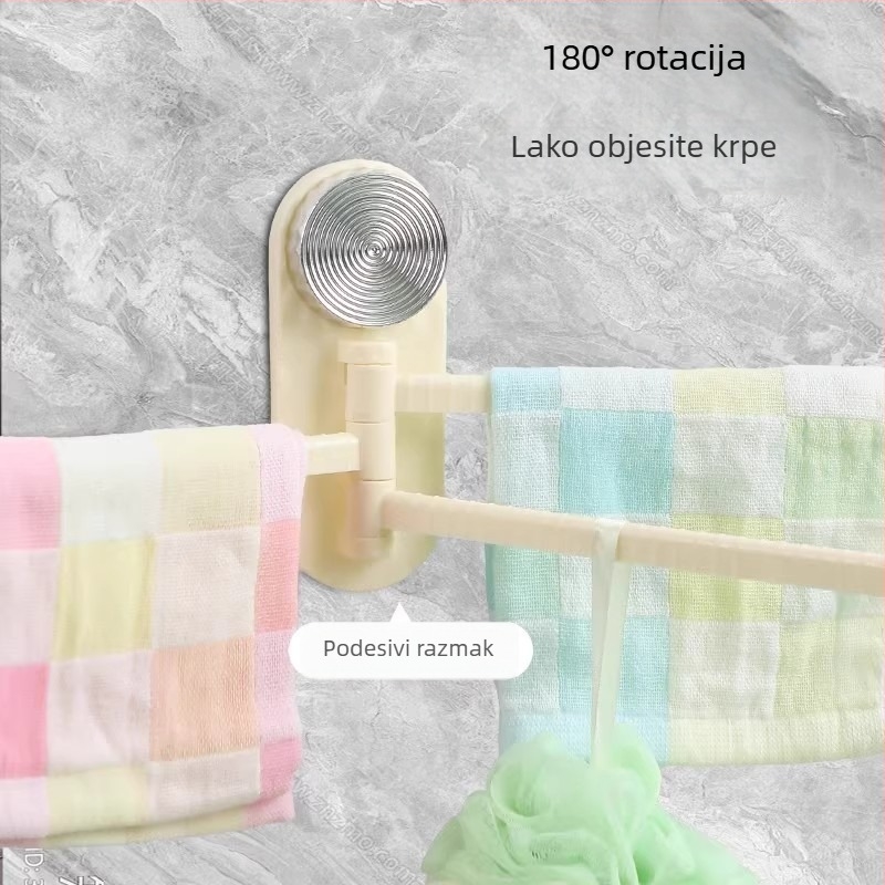 Zidni kuhinjski stalak za krpe i ručnike, s usisnim čašicama, rotirajući višestruki odvodni stalak