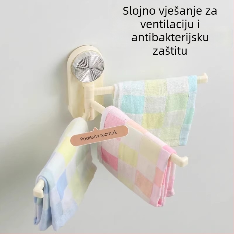 Zidni kuhinjski stalak za krpe i ručnike, s usisnim čašicama, rotirajući višestruki odvodni stalak