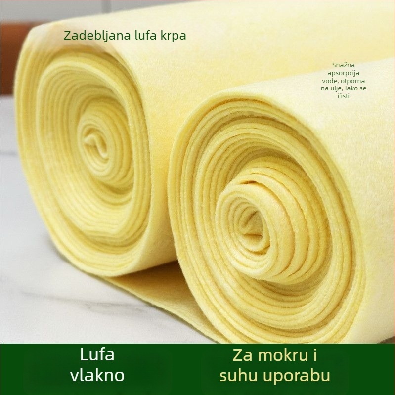 Zlatno‑žuta lufa krpa za kuhinju, upija i bez masnoće, za čišćenje kuhinje i uklanjanje mrlja, debeli ručnik za pranje posuđa, vlaknasta rolna za uklanjanje ulja
