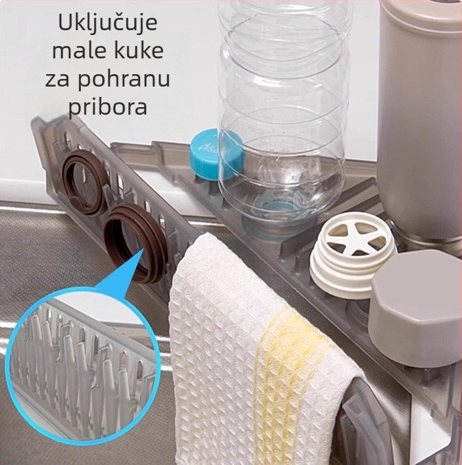 Kuhinjski trokutasti držač za sudoperu za odvod i skladištenje, s držačem za rukavice, krpe i spužve