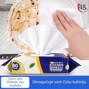 Yirui Kuhinjske krpe od netkanog materijala, otporne na masnoće i čišćenje — jednokratne mokre maramice za posuđe s uzorkom