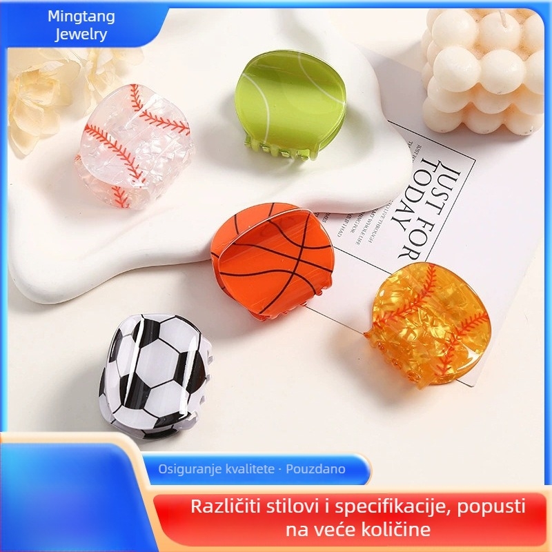 Kreativna sponka za kosu s motivom sportske lopte, u obliku ajkule, za košarku i nogomet, moderan dječji dodatak za kosu