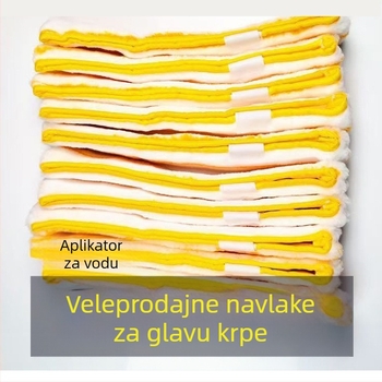 Alat za čišćenje stakala s glavom koja upija vodu i zamjensom krpom, bijela
