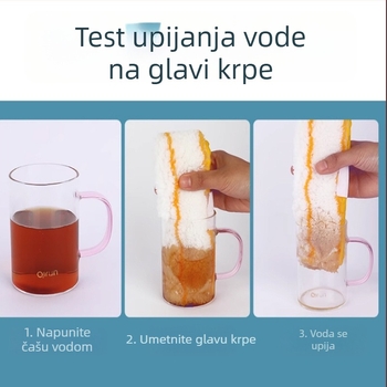 Alat za čišćenje stakala s glavom koja upija vodu i zamjensom krpom, bijela