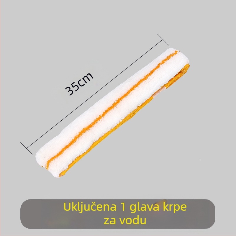 Alat za čišćenje stakala s glavom koja upija vodu i zamjensom krpom, bijela