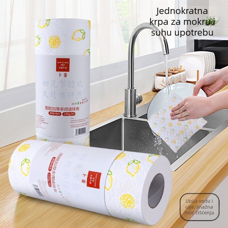 Pamučna jednokratna krpa u japanskom stilu od vlakana drvene celuloze i pamuka, upijajuća, netkani materijal, dvostruko debela, namijenjena kuhinji