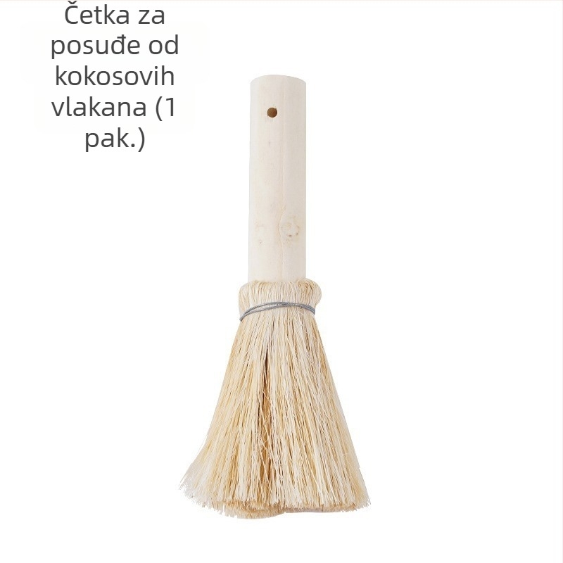 Kuhinjska četka za posuđe s dugim drškom od prirodnih vlakana kokosovog vlakna, nježno čišćenje