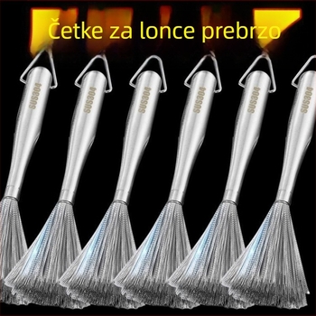 Dugačak držač od nehrđajućeg čelika, četka za pranje lonaca i zdjela, kuhinjska upotreba, čelična žičasta četka