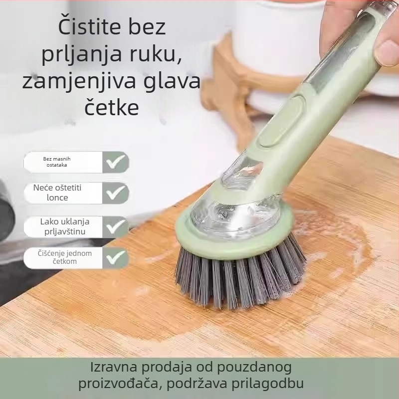 Višenamjenska četka za čišćenje lonaca i posuda s dozatorom tekućine, duga drška