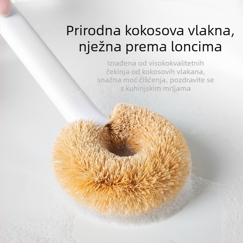 Četka za posuđe od prirodnih vlakana kokosove palme s odvojivim dugim držačem, japanski stil