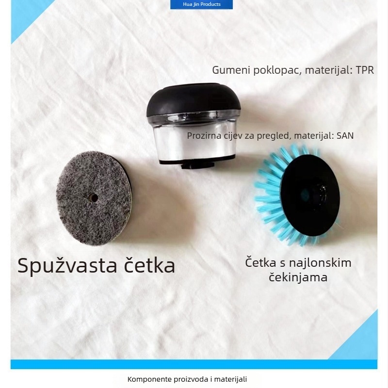 Četka za pranje lonaca i tanjura s automatskim doziranjem tekućine, kuhinjski alat za čišćenje, jednostavan dizajn, otporna na masnoću