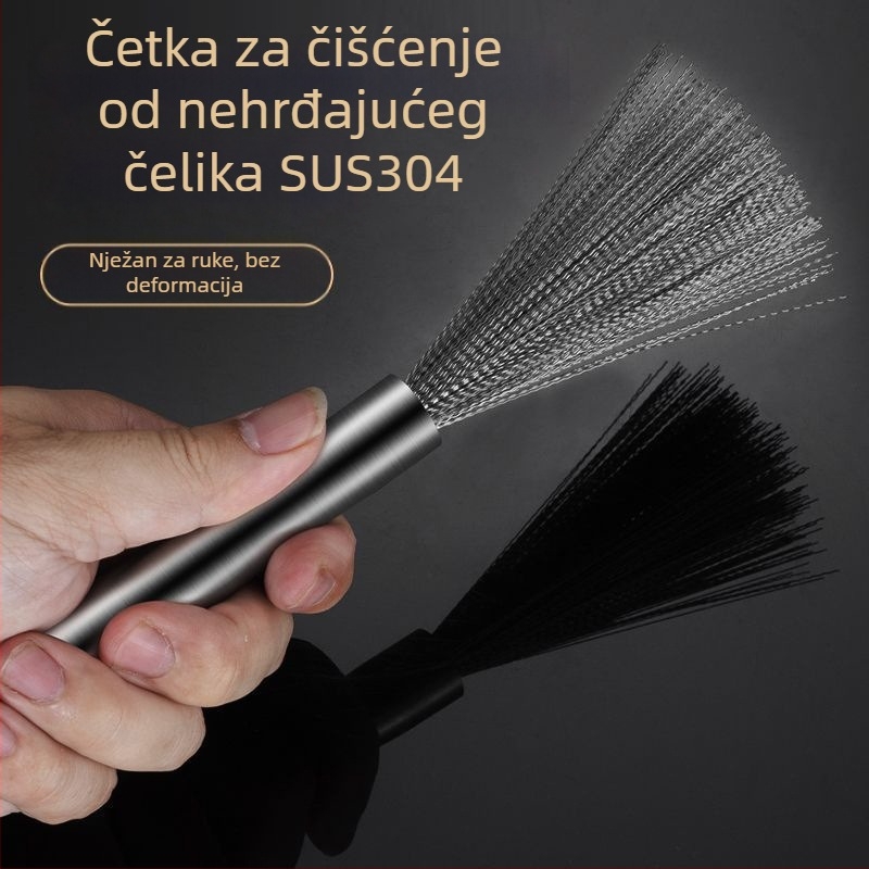 Nehrđajući čelična četka za lonac s dugim držalom – kućno čišćenje