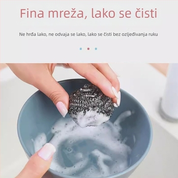 Grassland čelična žična lopta za čišćenje – za pranje posuđa i uklanjanje naslaga kamenca, bez odljeplivanja vlakana, pakiranje po jednom