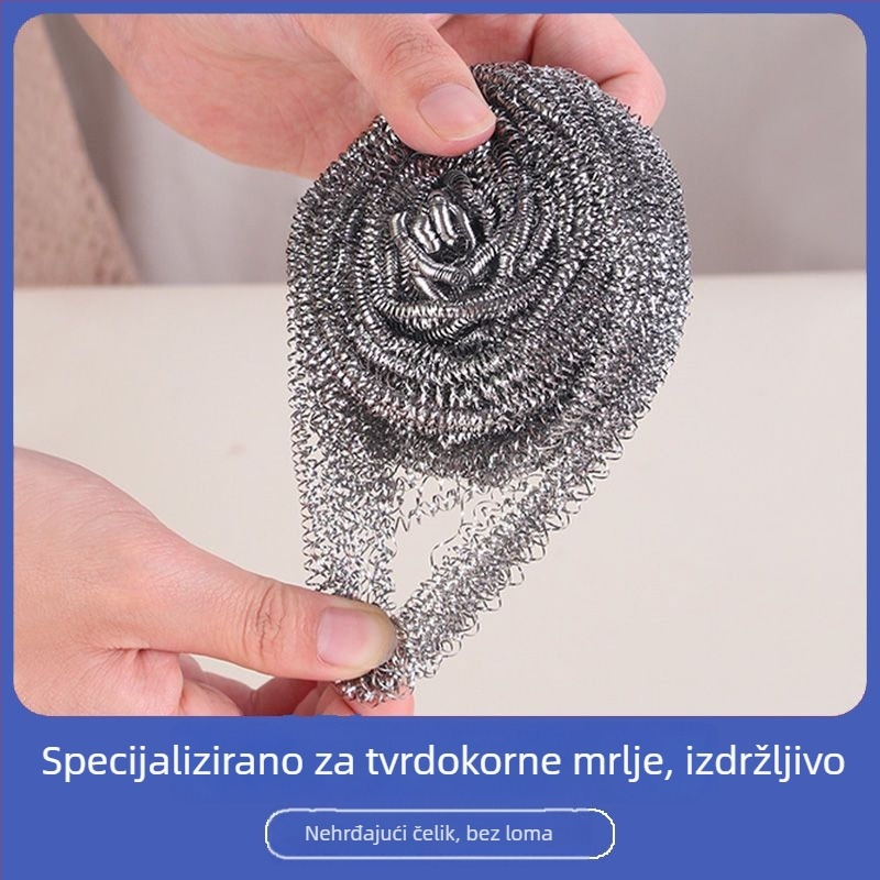 3 komada metalnih kuglica za čišćenje posuđa i lonaca, trajne i otporne na raspadanje