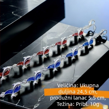 Narukvica s imitacijom opala i delfinim motivom – ženski modni dodaci