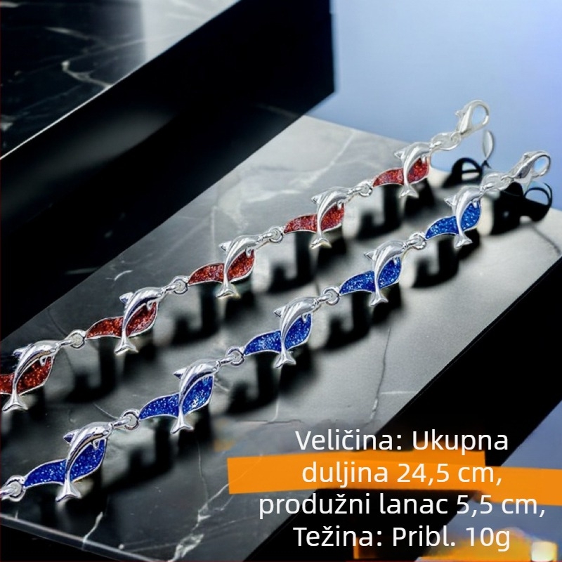 Narukvica s imitacijom opala i delfinim motivom – ženski modni dodaci