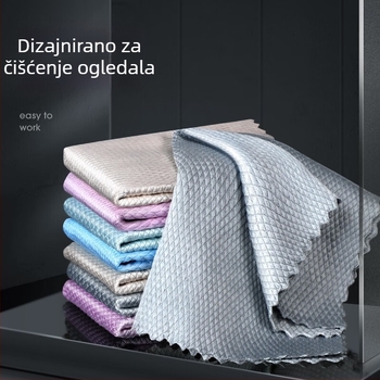 Maryya mikrovlaknata krpa za kuhinju s uzorkom ribljih ljuski, deblja, za čišćenje stakla i čaša, kućna upotreba, bez tragova, otporna na ispadanje vlakana