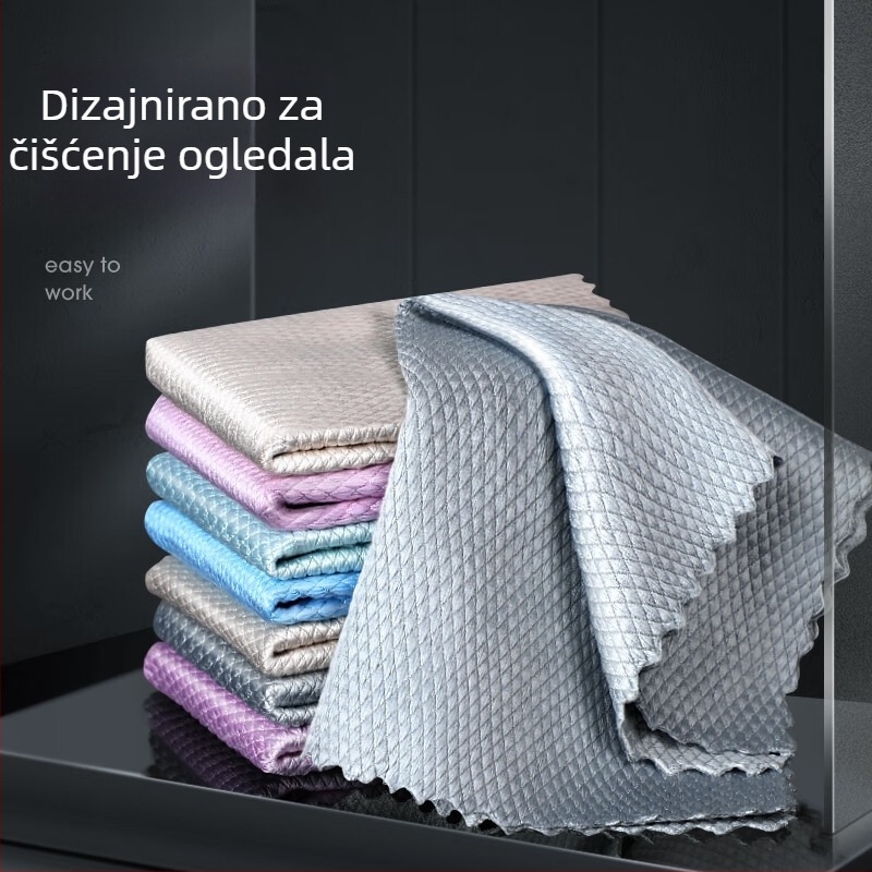 Maryya mikrovlaknata krpa za kuhinju s uzorkom ribljih ljuski, deblja, za čišćenje stakla i čaša, kućna upotreba, bez tragova, otporna na ispadanje vlakana