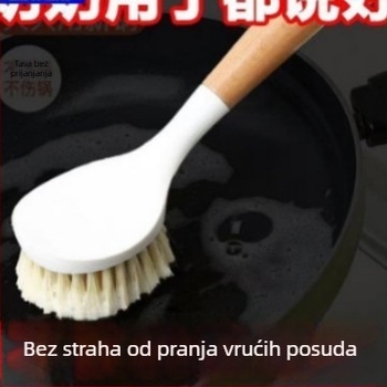 Četka za posuđe od nehrđajućeg čelika s dugom ručkom, višestruka kuhinjska četka s ručkom, bez ispadanja vlakana