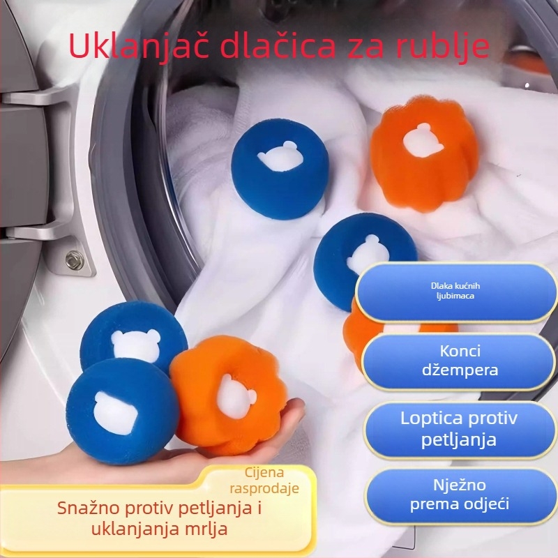 Loptica za uklanjanje mačjih dlaka iz perilice s filtarskom vrećom