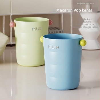 Kanta za otpatke bez poklopca, plastična, 8 L, okrugli cilindar, pastelnih boja makaron