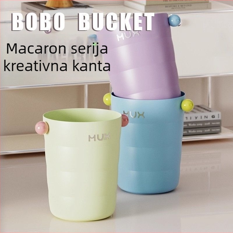 Kanta za otpatke bez poklopca, plastična, 8 L, okrugli cilindar, pastelnih boja makaron
