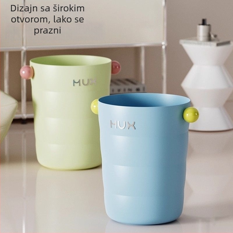 Kanta za otpatke bez poklopca, plastična, 8 L, okrugli cilindar, pastelnih boja makaron