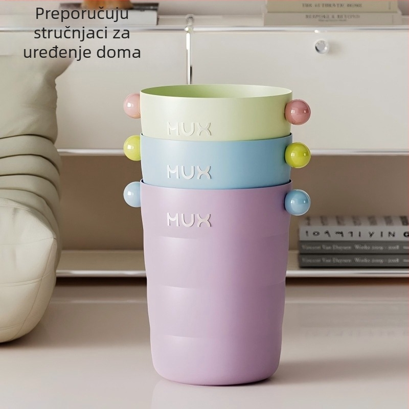 Kanta za otpatke bez poklopca, plastična, 8 L, okrugli cilindar, pastelnih boja makaron