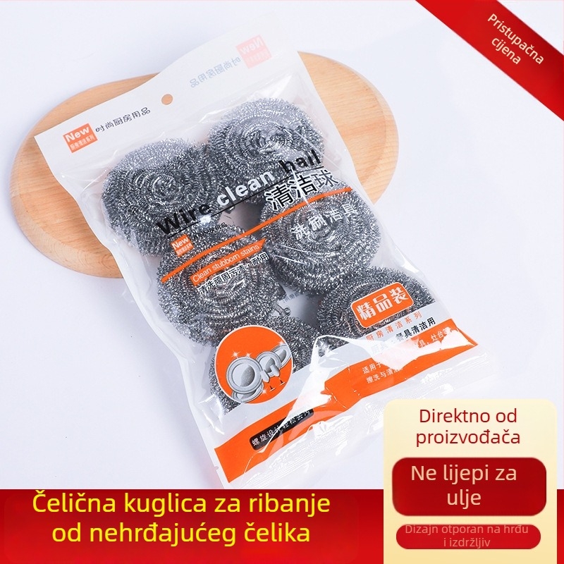 Čelična žična kugla za čišćenje – kuhinjski alat za čišćenje posuđa, lonaca i zdjela