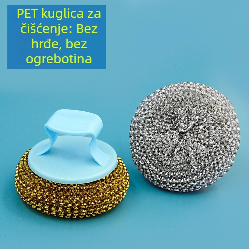 PET kugla za čišćenje, ne grebe posuđe, bez hrđe, čelična žičana kugla za kuhinju