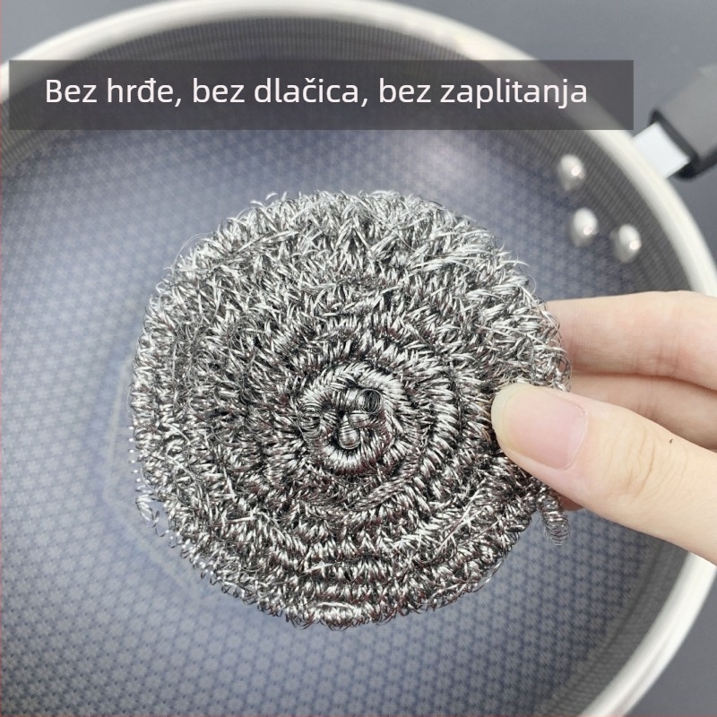 Velike metalne žičane loptice za čišćenje kuhinje, pojedinačno pakirane u paket od 6 komada