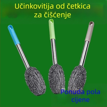 Četka za čišćenje s čeličnom žicom kuglicom za lonce i boce, kuhinjska četka, bez ispadanja vlakana