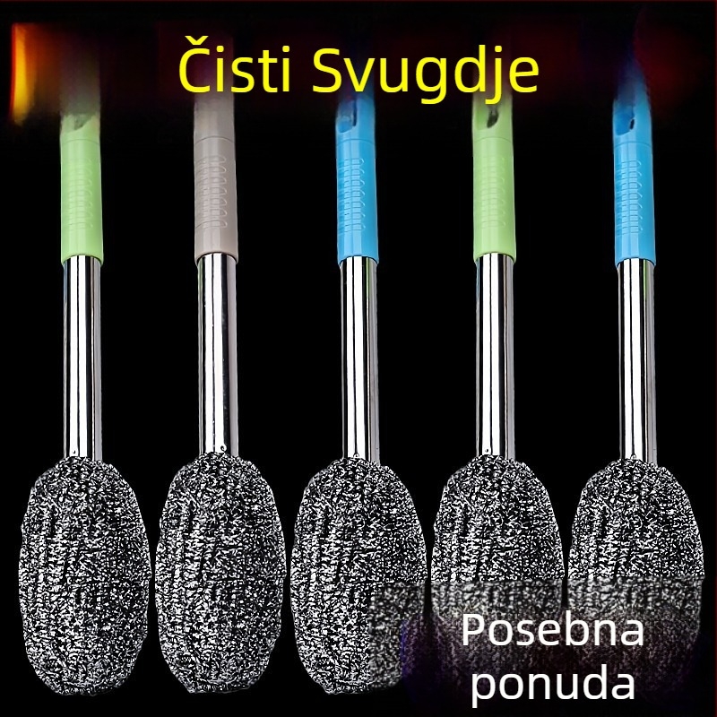 Četka za čišćenje s čeličnom žicom kuglicom za lonce i boce, kuhinjska četka, bez ispadanja vlakana
