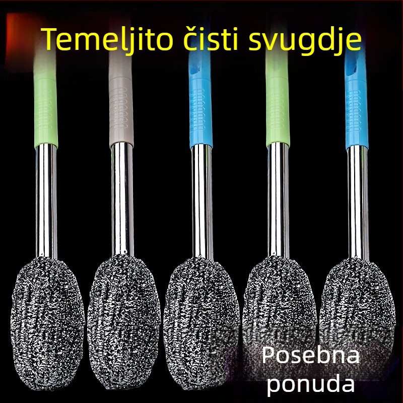 Četka za čišćenje s čeličnom žicom kuglicom za lonce i boce, kuhinjska četka, bez ispadanja vlakana