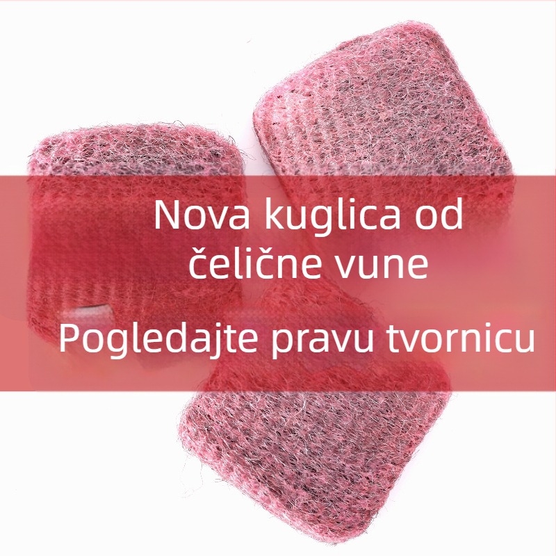 Njemačkog stila set za čišćenje s čeličnim vunama i sapunom, čelična kugla, kovna četka i kuhinjska četka za pranje posuđa s ugrađenim sapunom.