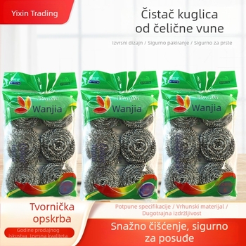 6 komada nerđajućih čeličnih kuglica za čišćenje i mala četkica za čišćenje za kuhinju