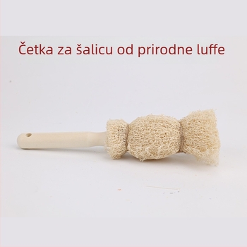 Nova prirodna četka od luffe za šalice i boce, s pulpom od luffe, otporna na masnoće, kućno čišćenje