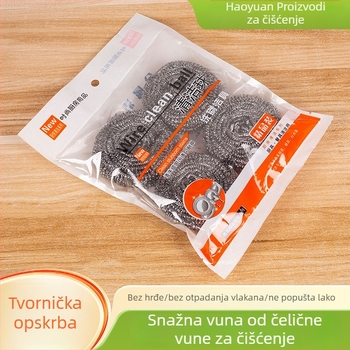 Skup četiri čelične kuglice za kućno čišćenje – ne ostavljaju vlakna, za pranje posuđa, ribanje posuda, uklanjanje mrlja, čišćenje napa