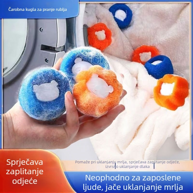 Čarobna kuglica za pranje: upija mačju dlaku, uklanja dlačice, čisti bubanj, filtrira dlake i sprječava prianjanje.