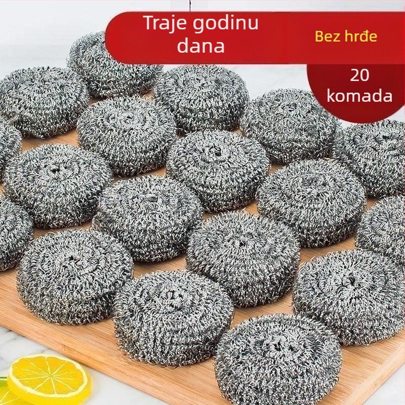 Huangdou 304 nehrđajuće čelične kuglice za čišćenje, paket 20 kom., ekstra velika veličina