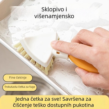 Četka za čišćenje spojeva kuhinjskog sudopera, sklopiva trokutasta četka za posude – nježna, bez ogrebotina