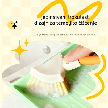 Četka za čišćenje spojeva kuhinjskog sudopera, sklopiva trokutasta četka za posude – nježna, bez ogrebotina