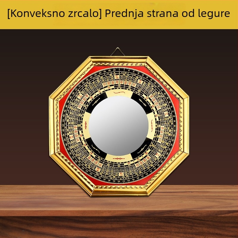 Aluminijsko ogledalo s konveksnim i konkavnim površinama, dizajn osam trigrami – kućna dekoracija za viseće ukrase