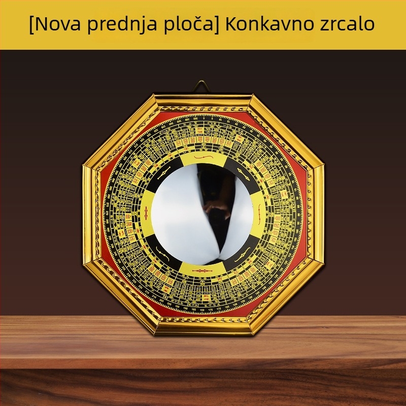 Aluminijsko ogledalo s konveksnim i konkavnim površinama, dizajn osam trigrami – kućna dekoracija za viseće ukrase