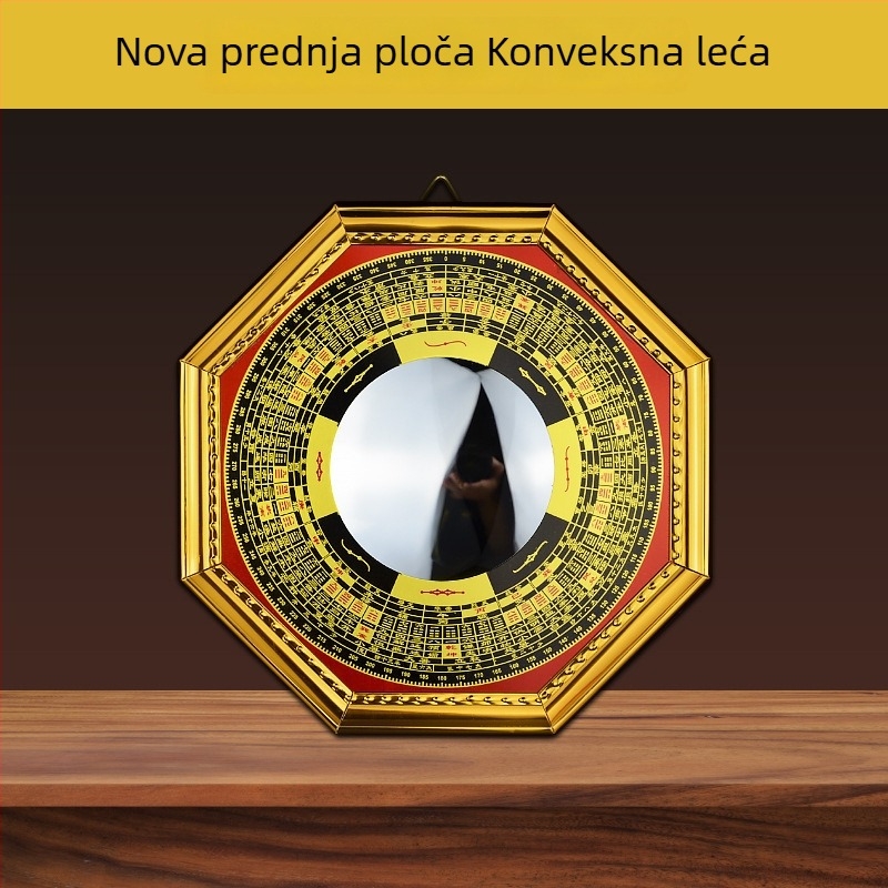 Aluminijsko ogledalo s konveksnim i konkavnim površinama, dizajn osam trigrami – kućna dekoracija za viseće ukrase