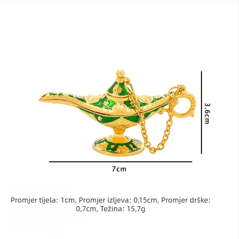 Xiyin Aladinova magična lampa – mini ukras od legure cinka