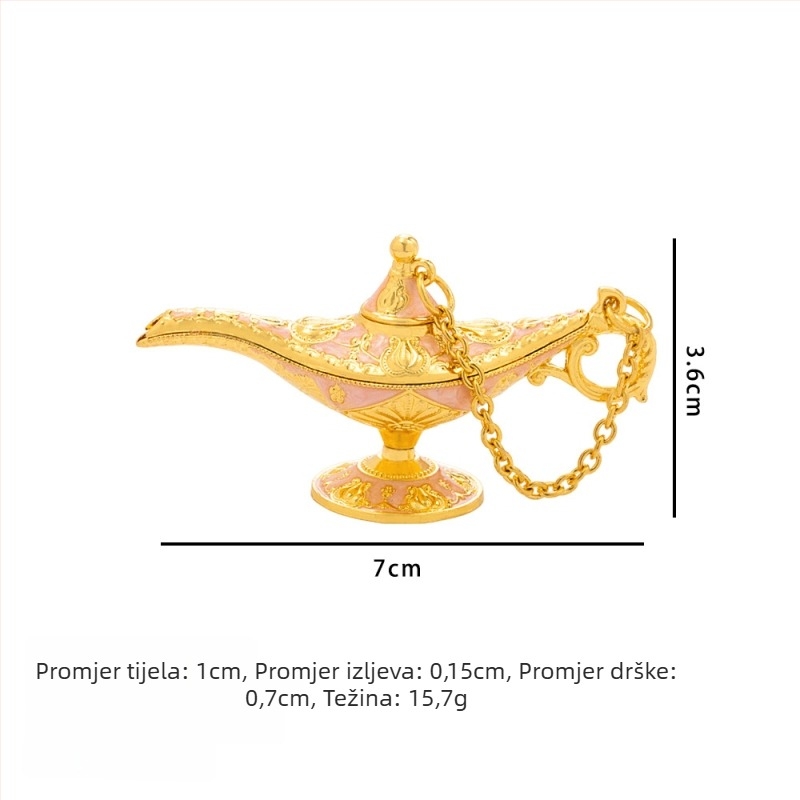 Xiyin Aladinova magična lampa – mini ukras od legure cinka